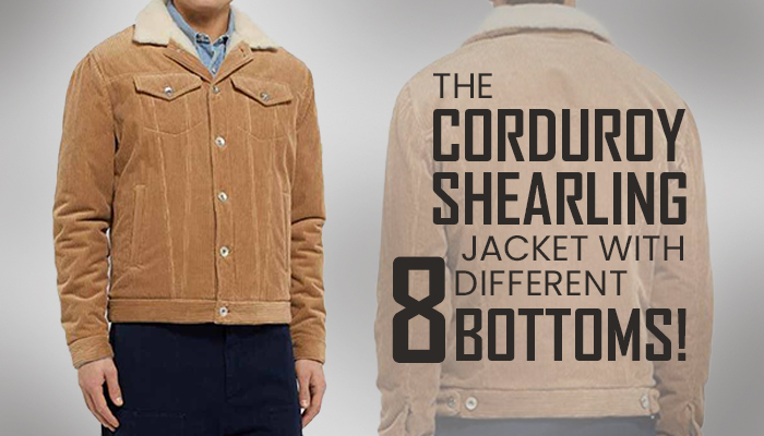 Mens Corduroy Shearling Jacket