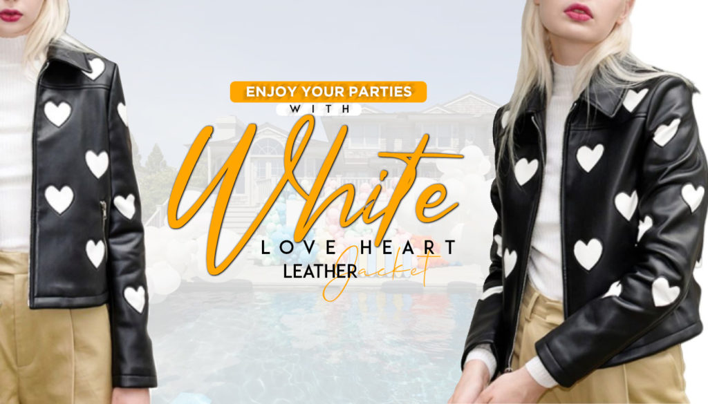 White Heart Women Black Slim-Fit Leather Jacket