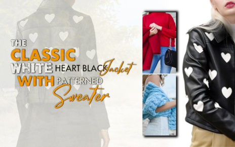 THE CLASSIC WHITE HEART BLACK JACKET WITH PATTERNED SWEATERS