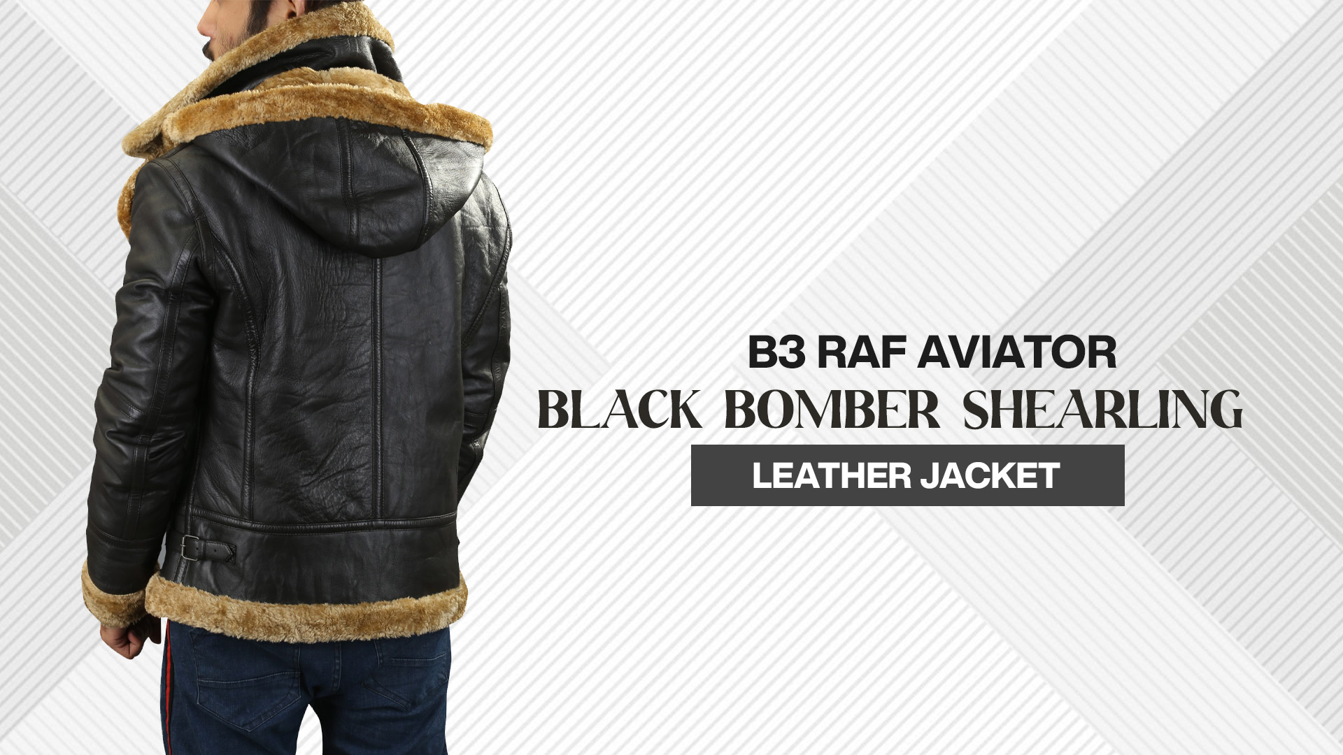 B3 RAF Aviator Bomber Shearling Jacket 