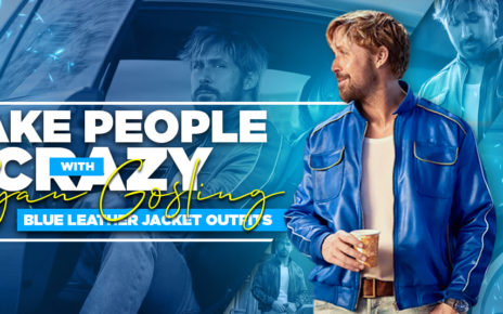 Make People Crazy With Ryan Gosling Blue Bomber Leather Jacket Outfits