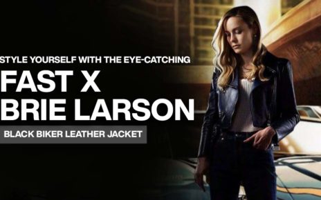 Style yourself with the eye-catching Fast X Brie Larson Black Biker Leather Jacket