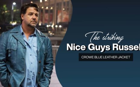 The striking Nice Guys Russell Crowe Blue Leather Jacket