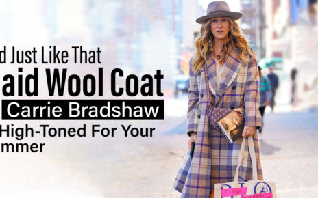 And Just Like That S02 Plaid Wool Coat By Carrie Bradshaw