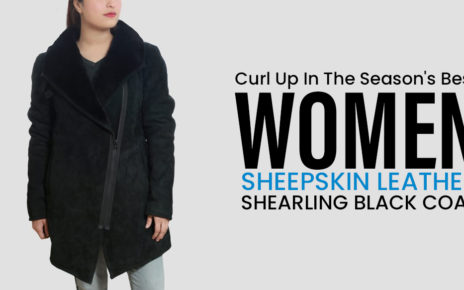 Curl Up In The Season's Best Women Sheepskin Leather Shearling Black Coat