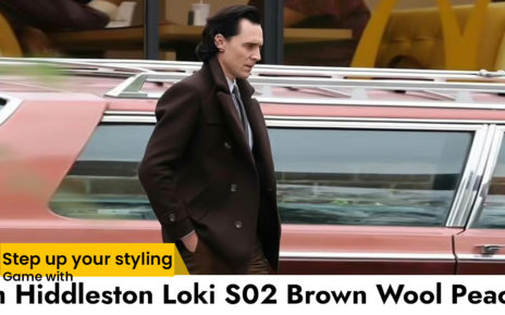 Tom Hiddleston Loki S02 Brown Peacoat