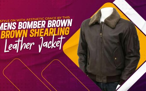 Aesthetic Grace By This Mens Bomber Brown Shearling Leather Jacket