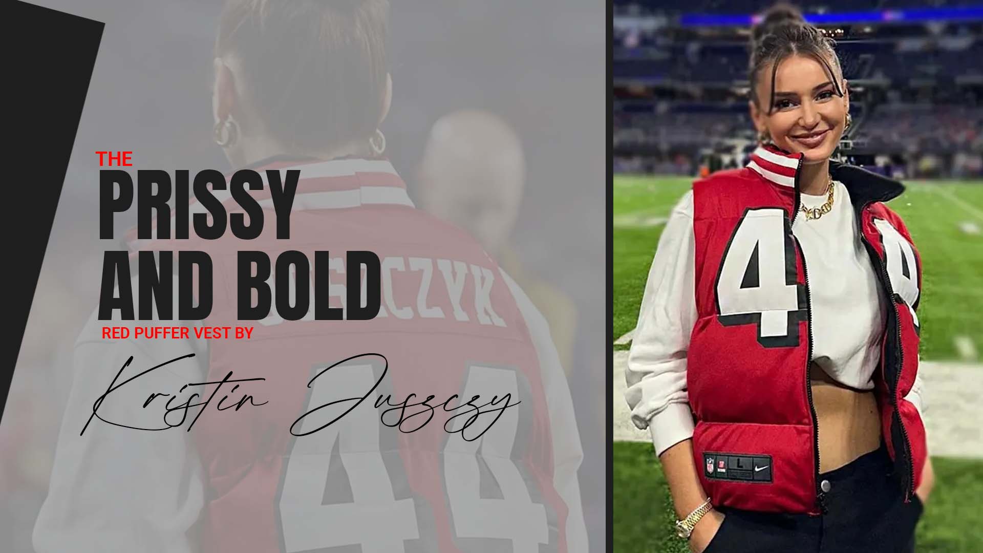 San Francisco 49ers Kristin Juszczyk Red Puffer Vest