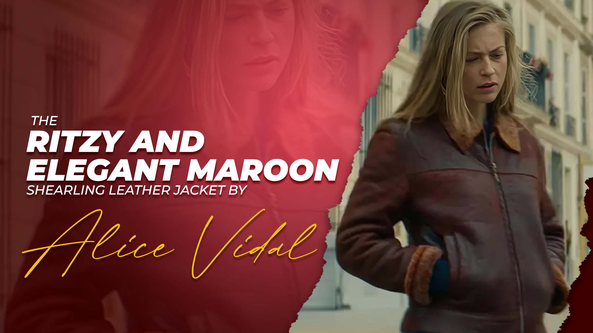 Alice Vidal Blood Coast Maroon Shearling Leather Jacket
