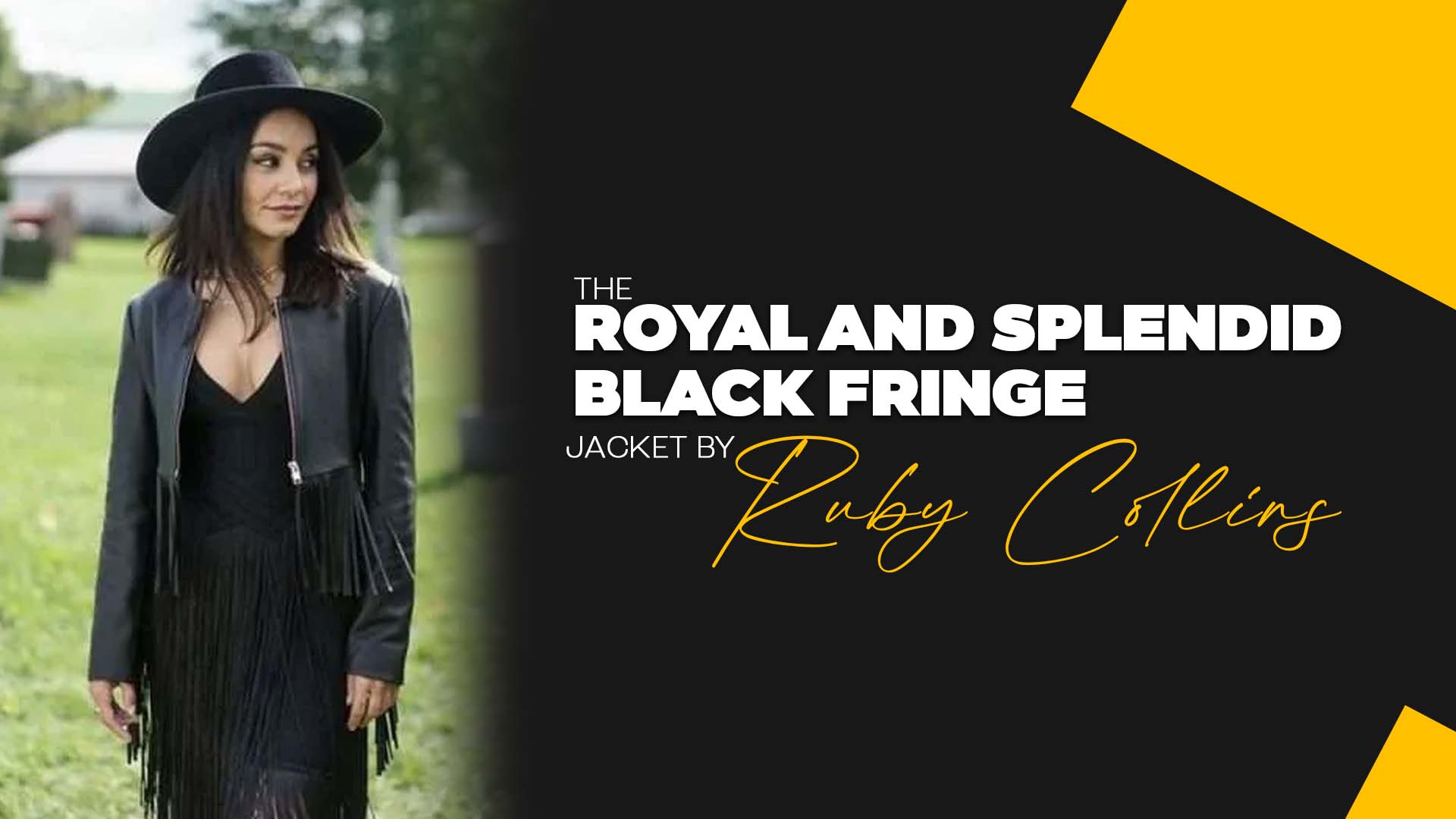 French Girl Ruby Collins Black Fringe Jacket